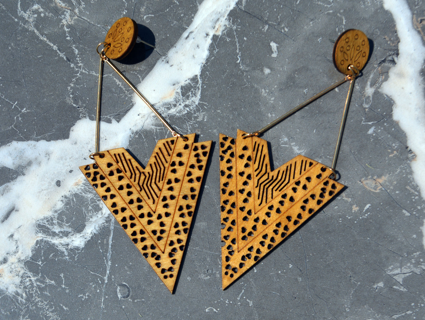 Triangular Leopard Tribal Earrings